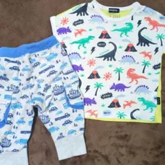 klädkäp 恐竜柄 Tシャツと車柄パンツ セット 110、ズボン100