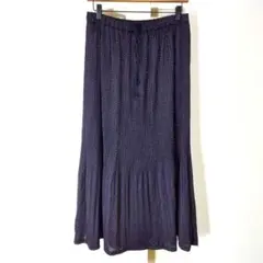 スタジオクリップ（M）総柄 ロングプリーツスカート 　ゴムウエスト　裏地