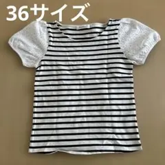 Couture brooch ボーダー レース袖 Tシャツ 36のサムネイル