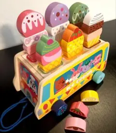 アイスクリームトラック 木製 おもちゃ