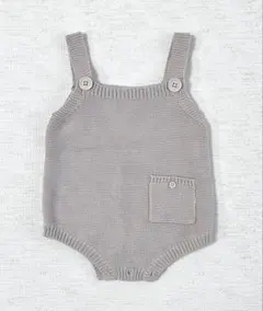 【バースデイ・mamaraku】ニット　サロペット　ロンパース　70