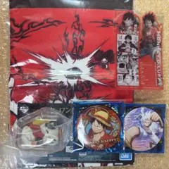 ワンピース ルフィ おやすみニャンピース 輩缶バッジ ブックマーク タオル