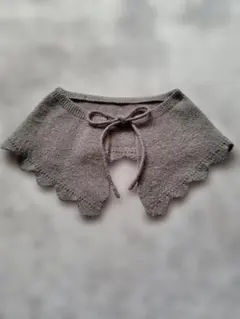 グレー スカラップエッジ つけ襟