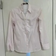 BCBGMAXAZRIA レディース 長袖シャツ ストライプ ピンク　リクルート