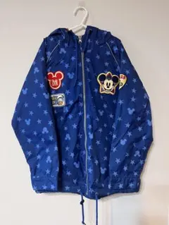 ミッキー ウインドブレーカー レトロ　130cm Disney 青　ジャケット