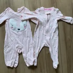 ウサギデザイン ピンクロンパース 95cm