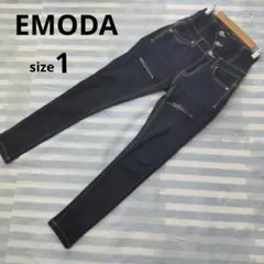 美品＊エモダEMODA スラッシュボタンハイウエストパギンス スキニーデニム１