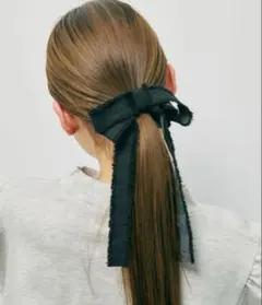 GOLDYカットオフ デニムリボン ヘアカフ ブラックのサムネイル
