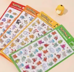 韓国限定 ポケモン 3Dクリスタルステッカー 4枚セット