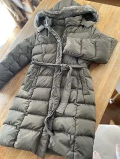 UNIQLO ロングダウン　L オリーブグリーン フード付きダウンジャケット