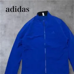 adidas アディダス ナイロンジャケット ブルー M スポーツ　ロゴ　洗える