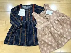 ベビーワンピース　2点セット　秋　80 90 ベビー服　おしゃれワンピース