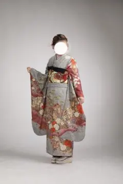 美品　総絞り　辻ヶ花　辻が花　珍品　金駒刺繍　フルセット　振袖　振り袖のサムネイル