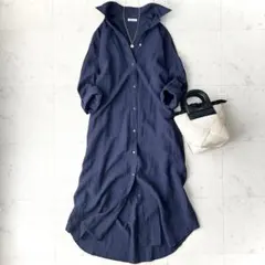 美品フランクアンドアイリーン RORYデニムマキシシャツワンピース