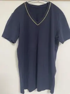 1piu1uguale3 Vネック チェーンTシャツ ネイビー　5のサムネイル