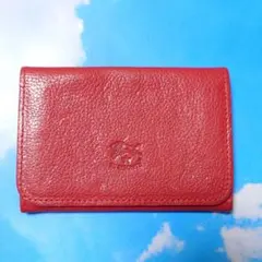 イルビゾンテ　赤　名刺入　カードケース　美品　レザー　本革