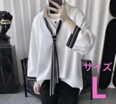 新品未使用☆ ネクタイ付き シャツ ホワイト　サイズL