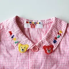 極美品！ミキハウス ピンク チェック柄 シャツ 80