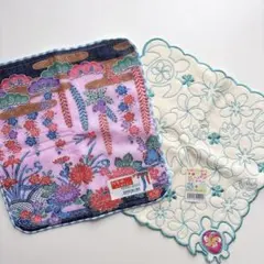 【新品未使用】沖縄 紅型(びんがた) ガーゼタオル ホヌ ミニタオル 2枚セット