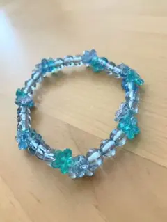 平成レトロ　ビーズブレスレット、ブルー