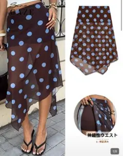 茶色 水玉スカート SHEINのサムネイル