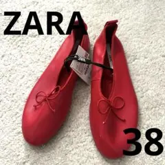 ZARA ザラ　バレエシューズ　レッドのサムネイル