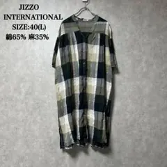 JIZZO INTERNATIONAL チェック柄 半袖シャツワンピース 40
