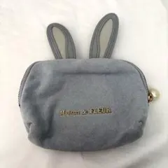 Maison de FLEUR 우사기 ポーチ グレーブルー
