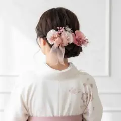 成人式　髪飾り　ヘッドドレス　卒業式　結婚式　ウェディング　ドライフラワー