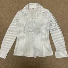 【美品】フリルストライプシャツのサムネイル