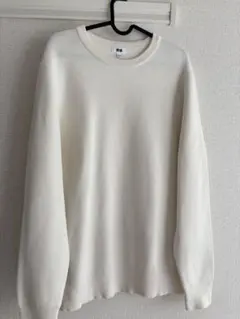 【美品】UNIQLO ウォッシャブルミラノリブクルーネックセーターL