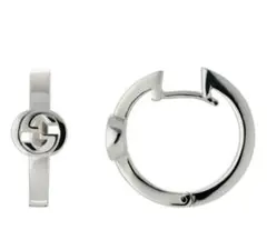 GUCCI インターロッキングG フープピアス シルバーのサムネイル