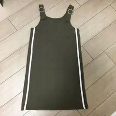 【未着用】ガールズ　ワンピース　160 冬物　カーキ　裏起毛