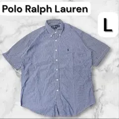 ラルフPolo Ralph Lauren ストライプ 半袖シャツ L BLAKE