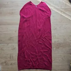 ☆UNIQLO☆３Dピンクコットンフレンチスリーブワンピース☆美ライン美品☆