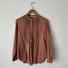 ユニクロ レーヨンピンタックプルオーバーブラウス Sサイズ ピンク