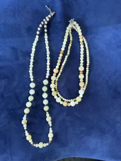 【天然石】マザーオブパール×etc.. ネックレス2本組