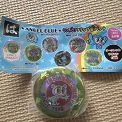 はま寿司 ANGEL BLUE ラメ入りクリップ缶バッチ