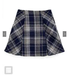 GRL インパン裏地付ツイードミニスカート ネイビー[tu1429]