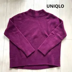 UNIQLO＊スフレヤーン ハイネックセーター パープル M