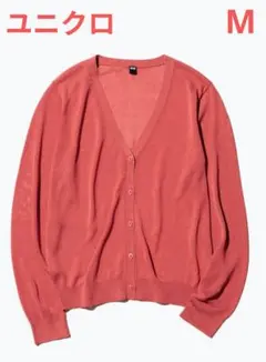ユニクロライトVネックカーディガンUNIQLOオレンジМ