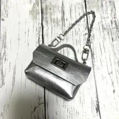 ハンドメイド本革シルバーバッグチャーバッグ型チャームレザークラフト