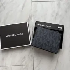 MICHAEL KORS ネイビー　折りたたみ財布　MKマイケルコース