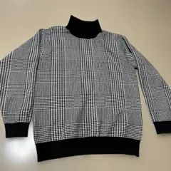GU チェック柄ニットセーター 長袖