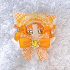いつぬい ちびぐるみ ぬい服 着ぐるみ 猫耳 ヘッドドレス オレンジ 羽 天使