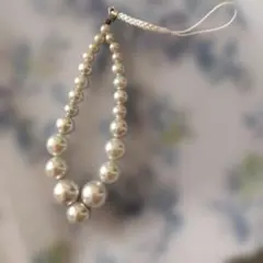 シルバーパール ビーズストラップ