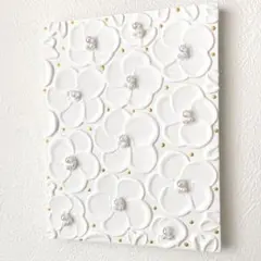 現代アート、原画、テクスチャーアート、ニュアンス、ホワイト、おしゃれ、北欧