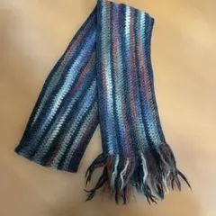 ストライプデザイン マフラー マルチカラー　(ハンドメイド)