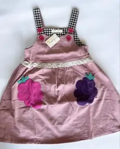 新品 babycheer 110 ぶどうアップリケ ジャンバースカート