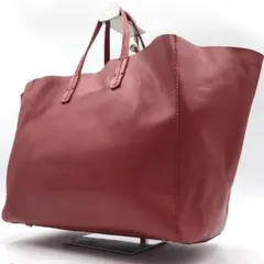美品 ミラオーウェン トートバッグ レザー 赤 レッド A4収納可能 通勤 通学のサムネイル